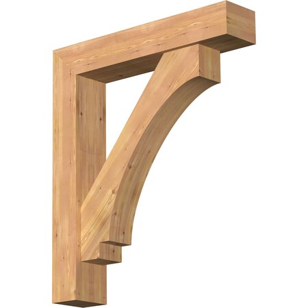 Ekena Millwork Imperial Block Smooth Bracket w/ Offset Brace, Western Red Cedar, 7 1/2"W x 38"D x 44"H BKT0806X38X44IMP05SWR